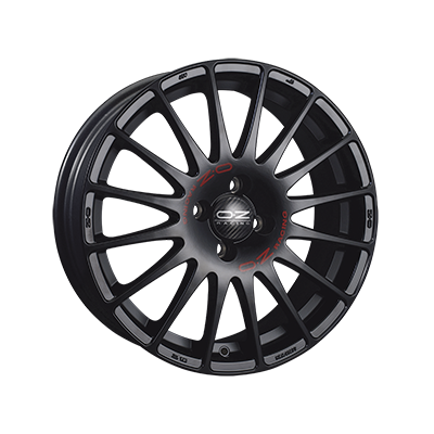 OZ Racing SUPERTURISMO GT MATT BLACK RED LETTERING - 15x6.5